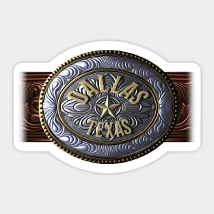 Dallas, Texas Western/Cowboy Belt Buckle Sticker